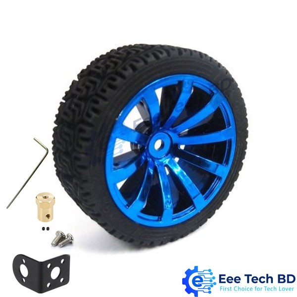 65MM RUBBER WHEEL WITH 25mm MOTOR MOUNTING BRACKET Kit