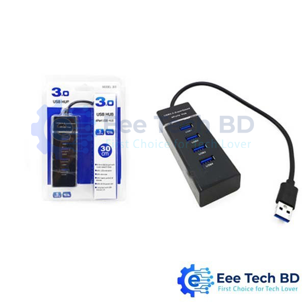 USB 3.0 Hub With 4 Ports Model : 303 – Black