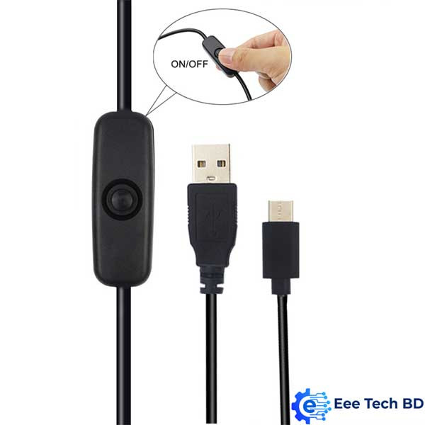 Power Cable DC-5V3A With Switch USB Type-C