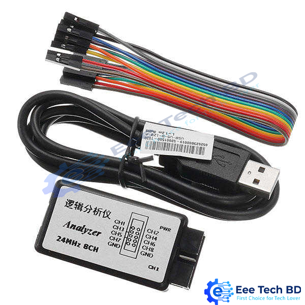 USB Saleae Compatible 24MHz 8Channel Logic Analyzer Latest  Support  1.1.15