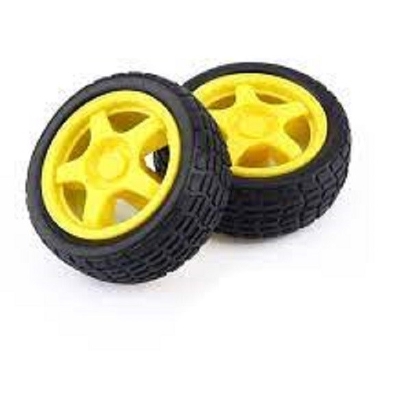 66mm Yellow Rubber Tire Wheel