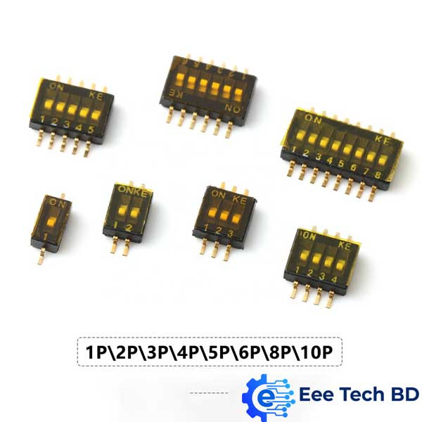 1.27mm SMD DIP Switch 2 Pin With Gold-Plated