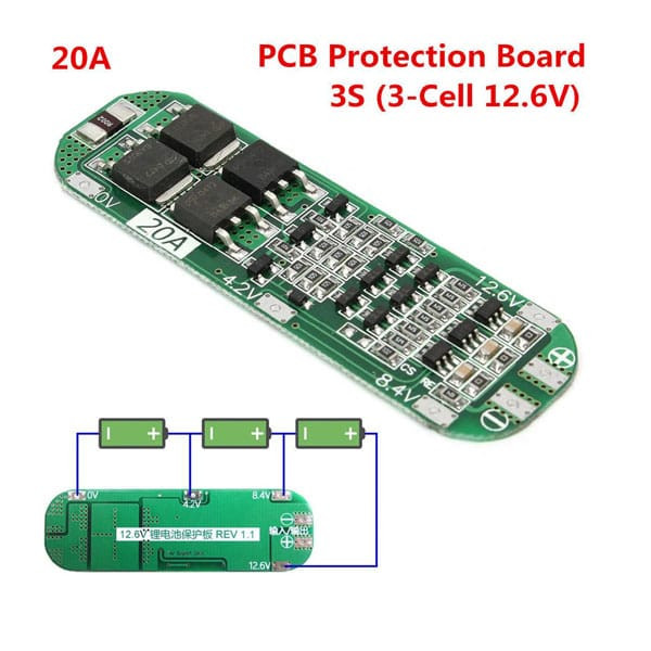 DC-12V 3S BMS With Protection Module 20A